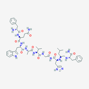 molecular formula C56H76N14O9 B054012 Bombesin (6-14), D-phe(6)-leu(13)-psi(CH2NH)-phe(14)- CAS No. 123769-98-2