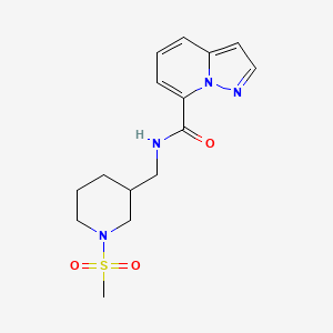 molecular formula C15H20N4O3S B5401234 N-{[1-(methylsulfonyl)piperidin-3-yl]methyl}pyrazolo[1,5-a]pyridine-7-carboxamide 