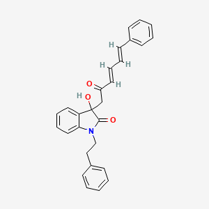 3-hydroxy-3-(2-oxo-6-phenyl-3,5-hexadien-1-yl)-1-(2-phenylethyl)-1,3-dihydro-2H-indol-2-one