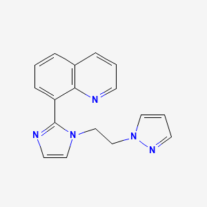 molecular formula C17H15N5 B5401262 8-{1-[2-(1H-pyrazol-1-yl)ethyl]-1H-imidazol-2-yl}quinoline 