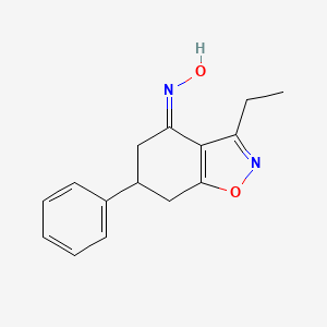 molecular formula C15H16N2O2 B5401269 3-ethyl-6-phenyl-6,7-dihydro-1,2-benzisoxazol-4(5H)-one oxime 