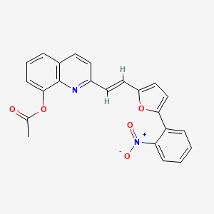 molecular formula C23H16N2O5 B5401280 2-{2-[5-(2-nitrophenyl)-2-furyl]vinyl}-8-quinolinyl acetate 