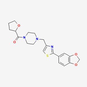 molecular formula C20H23N3O4S B5401289 1-{[2-(1,3-benzodioxol-5-yl)-1,3-thiazol-4-yl]methyl}-4-(tetrahydro-2-furanylcarbonyl)piperazine 