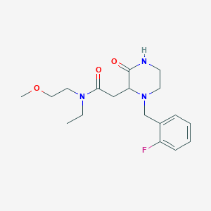 molecular formula C18H26FN3O3 B5401301 N-ethyl-2-[1-(2-fluorobenzyl)-3-oxo-2-piperazinyl]-N-(2-methoxyethyl)acetamide 