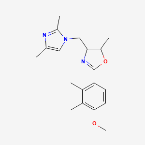 molecular formula C19H23N3O2 B5401309 4-[(2,4-dimethyl-1H-imidazol-1-yl)methyl]-2-(4-methoxy-2,3-dimethylphenyl)-5-methyl-1,3-oxazole 