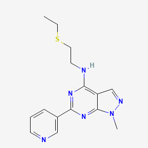 N-[2-(ethylthio)ethyl]-1-methyl-6-(3-pyridinyl)-1H-pyrazolo[3,4-d]pyrimidin-4-amine