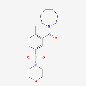 molecular formula C18H26N2O4S B5401337 1-[2-methyl-5-(4-morpholinylsulfonyl)benzoyl]azepane 