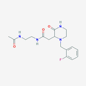 N-[2-(acetylamino)ethyl]-2-[1-(2-fluorobenzyl)-3-oxo-2-piperazinyl]acetamide