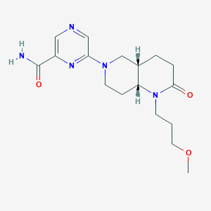 6-[(4aS*,8aR*)-1-(3-methoxypropyl)-2-oxooctahydro-1,6-naphthyridin-6(2H)-yl]pyrazine-2-carboxamide