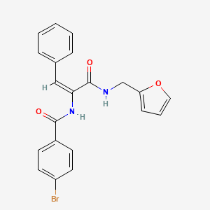 molecular formula C21H17BrN2O3 B5401413 4-bromo-N-(1-{[(2-furylmethyl)amino]carbonyl}-2-phenylvinyl)benzamide 