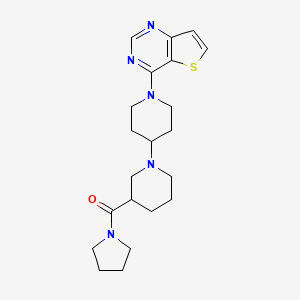 molecular formula C21H29N5OS B5401423 3-(pyrrolidin-1-ylcarbonyl)-1'-thieno[3,2-d]pyrimidin-4-yl-1,4'-bipiperidine 