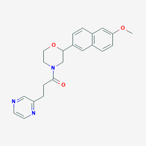 2-(6-methoxy-2-naphthyl)-4-(3-pyrazin-2-ylpropanoyl)morpholine