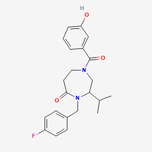 4-(4-fluorobenzyl)-1-(3-hydroxybenzoyl)-3-isopropyl-1,4-diazepan-5-one