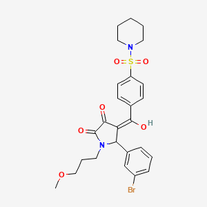 molecular formula C26H29BrN2O6S B5401486 5-(3-bromophenyl)-3-hydroxy-1-(3-methoxypropyl)-4-[4-(1-piperidinylsulfonyl)benzoyl]-1,5-dihydro-2H-pyrrol-2-one 