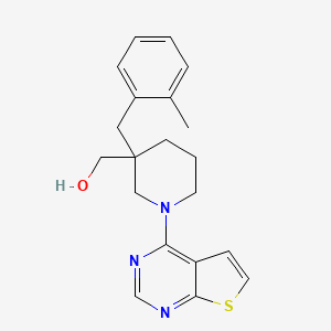 molecular formula C20H23N3OS B5401514 [3-(2-methylbenzyl)-1-thieno[2,3-d]pyrimidin-4-ylpiperidin-3-yl]methanol 