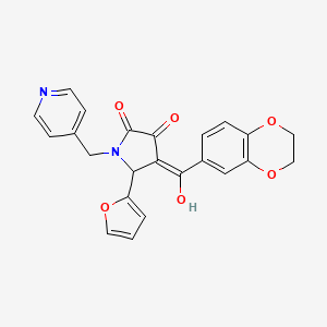 molecular formula C23H18N2O6 B5401564 4-(2,3-dihydro-1,4-benzodioxin-6-ylcarbonyl)-5-(2-furyl)-3-hydroxy-1-(4-pyridinylmethyl)-1,5-dihydro-2H-pyrrol-2-one 