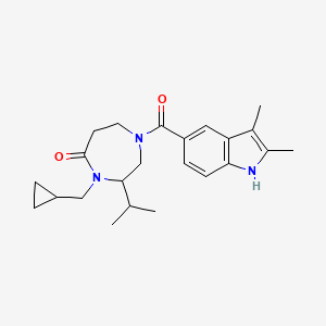 molecular formula C23H31N3O2 B5401572 4-(cyclopropylmethyl)-1-[(2,3-dimethyl-1H-indol-5-yl)carbonyl]-3-isopropyl-1,4-diazepan-5-one 