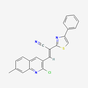 molecular formula C22H14ClN3S B5401593 3-(2-chloro-7-methyl-3-quinolinyl)-2-(4-phenyl-1,3-thiazol-2-yl)acrylonitrile 