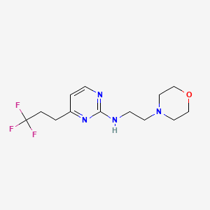molecular formula C13H19F3N4O B5401601 N-(2-morpholin-4-ylethyl)-4-(3,3,3-trifluoropropyl)pyrimidin-2-amine 