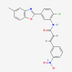 N-[2-chloro-5-(5-methyl-1,3-benzoxazol-2-yl)phenyl]-3-(3-nitrophenyl)acrylamide