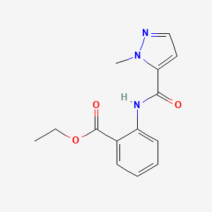 molecular formula C14H15N3O3 B5401618 ethyl 2-{[(1-methyl-1H-pyrazol-5-yl)carbonyl]amino}benzoate 