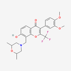 molecular formula C25H26F3NO6 B5401620 3-(3,4-dimethoxyphenyl)-8-[(2,6-dimethyl-4-morpholinyl)methyl]-7-hydroxy-2-(trifluoromethyl)-4H-chromen-4-one 