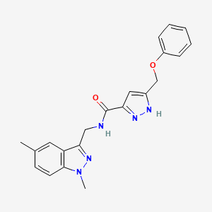 N-[(1,5-dimethyl-1H-indazol-3-yl)methyl]-5-(phenoxymethyl)-1H-pyrazole-3-carboxamide