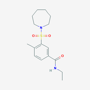 molecular formula C16H24N2O3S B5401655 3-(azepan-1-ylsulfonyl)-N-ethyl-4-methylbenzamide 
