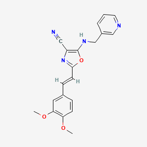 molecular formula C20H18N4O3 B5401661 2-[2-(3,4-dimethoxyphenyl)vinyl]-5-[(3-pyridinylmethyl)amino]-1,3-oxazole-4-carbonitrile 
