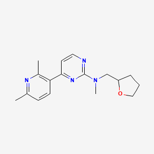 molecular formula C17H22N4O B5401664 4-(2,6-dimethylpyridin-3-yl)-N-methyl-N-(tetrahydrofuran-2-ylmethyl)pyrimidin-2-amine 