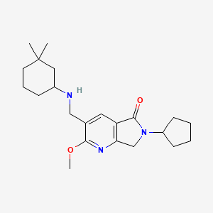 molecular formula C22H33N3O2 B5401694 6-cyclopentyl-3-{[(3,3-dimethylcyclohexyl)amino]methyl}-2-methoxy-6,7-dihydro-5H-pyrrolo[3,4-b]pyridin-5-one 