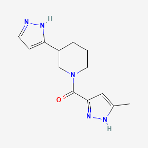 molecular formula C13H17N5O B5401698 1-[(3-methyl-1H-pyrazol-5-yl)carbonyl]-3-(1H-pyrazol-5-yl)piperidine 