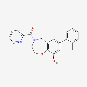 molecular formula C22H20N2O3 B5401713 7-(2-methylphenyl)-4-(pyridin-2-ylcarbonyl)-2,3,4,5-tetrahydro-1,4-benzoxazepin-9-ol 
