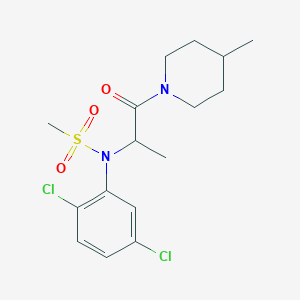 molecular formula C16H22Cl2N2O3S B5401729 N-(2,5-dichlorophenyl)-N-[1-methyl-2-(4-methyl-1-piperidinyl)-2-oxoethyl]methanesulfonamide 