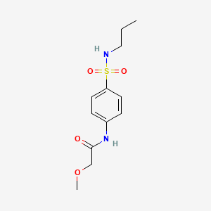 molecular formula C12H18N2O4S B5401745 2-methoxy-N-{4-[(propylamino)sulfonyl]phenyl}acetamide 