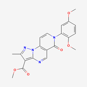 molecular formula C20H18N4O5 B5401767 methyl 7-(2,5-dimethoxyphenyl)-2-methyl-6-oxo-6,7-dihydropyrazolo[1,5-a]pyrido[3,4-e]pyrimidine-3-carboxylate 
