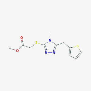 molecular formula C11H13N3O2S2 B5401791 methyl {[4-methyl-5-(2-thienylmethyl)-4H-1,2,4-triazol-3-yl]thio}acetate 