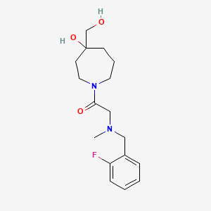 molecular formula C17H25FN2O3 B5401808 1-[N-(2-fluorobenzyl)-N-methylglycyl]-4-(hydroxymethyl)-4-azepanol 