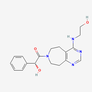 molecular formula C18H22N4O3 B5401819 (1R)-2-{4-[(2-hydroxyethyl)amino]-5,6,8,9-tetrahydro-7H-pyrimido[4,5-d]azepin-7-yl}-2-oxo-1-phenylethanol 