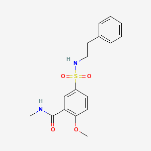 molecular formula C17H20N2O4S B5401864 2-methoxy-N-methyl-5-{[(2-phenylethyl)amino]sulfonyl}benzamide 