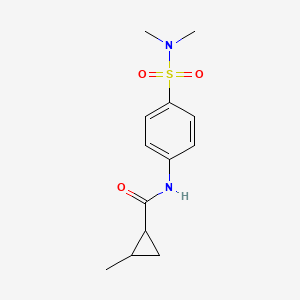 molecular formula C13H18N2O3S B5401877 N-{4-[(dimethylamino)sulfonyl]phenyl}-2-methylcyclopropanecarboxamide 
