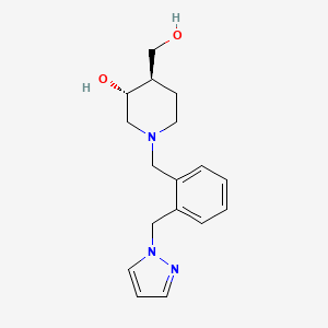 molecular formula C17H23N3O2 B5401881 (3R*,4R*)-4-(hydroxymethyl)-1-[2-(1H-pyrazol-1-ylmethyl)benzyl]-3-piperidinol 