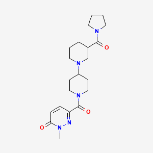 molecular formula C21H31N5O3 B5401903 2-methyl-6-{[3-(pyrrolidin-1-ylcarbonyl)-1,4'-bipiperidin-1'-yl]carbonyl}pyridazin-3(2H)-one 