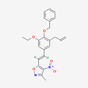 molecular formula C24H24N2O5 B5401908 5-{2-[3-allyl-4-(benzyloxy)-5-ethoxyphenyl]vinyl}-3-methyl-4-nitroisoxazole 