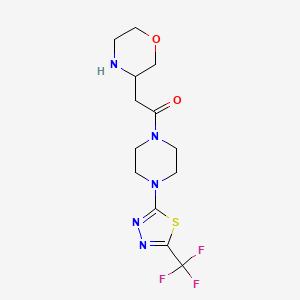 3-(2-oxo-2-{4-[5-(trifluoromethyl)-1,3,4-thiadiazol-2-yl]-1-piperazinyl}ethyl)morpholine hydrochloride