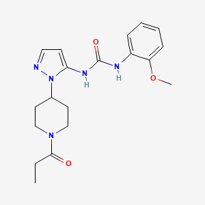 molecular formula C19H25N5O3 B5401913 N-(2-methoxyphenyl)-N'-[1-(1-propionylpiperidin-4-yl)-1H-pyrazol-5-yl]urea 