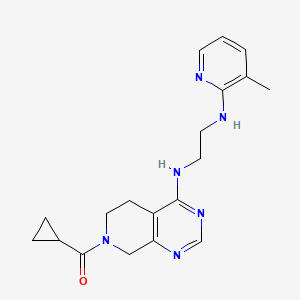 molecular formula C19H24N6O B5401921 N-[7-(cyclopropylcarbonyl)-5,6,7,8-tetrahydropyrido[3,4-d]pyrimidin-4-yl]-N'-(3-methylpyridin-2-yl)ethane-1,2-diamine 