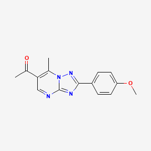 molecular formula C15H14N4O2 B5401934 1-[2-(4-methoxyphenyl)-7-methyl[1,2,4]triazolo[1,5-a]pyrimidin-6-yl]ethanone 