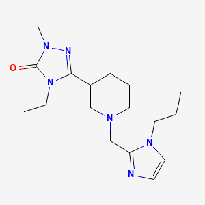 molecular formula C17H28N6O B5401942 4-ethyl-2-methyl-5-{1-[(1-propyl-1H-imidazol-2-yl)methyl]piperidin-3-yl}-2,4-dihydro-3H-1,2,4-triazol-3-one 