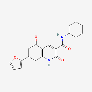 molecular formula C20H22N2O4 B5401955 N-cyclohexyl-7-(2-furyl)-2,5-dioxo-1,2,5,6,7,8-hexahydro-3-quinolinecarboxamide 